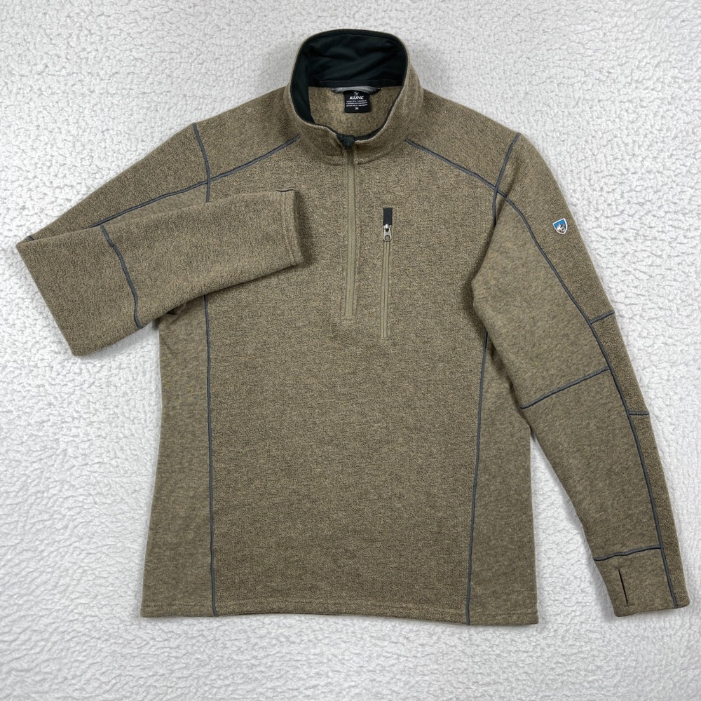 Kuhl Pullover Mens M Brown Interceptr Fleece Quarter Zip Hiking Gorpcore Utility